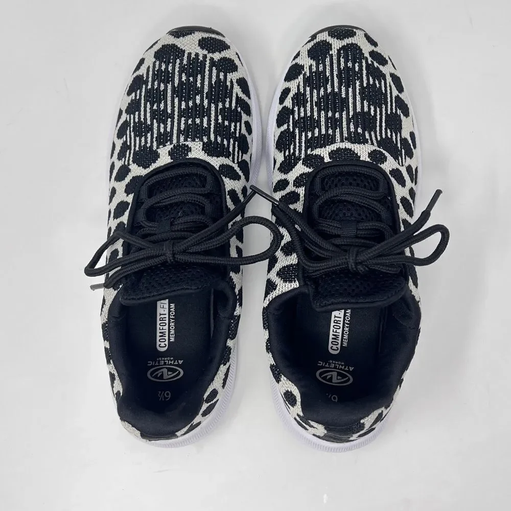 Athletic Works Women's Soft Running Athletic Sneaker 6.5 Black White